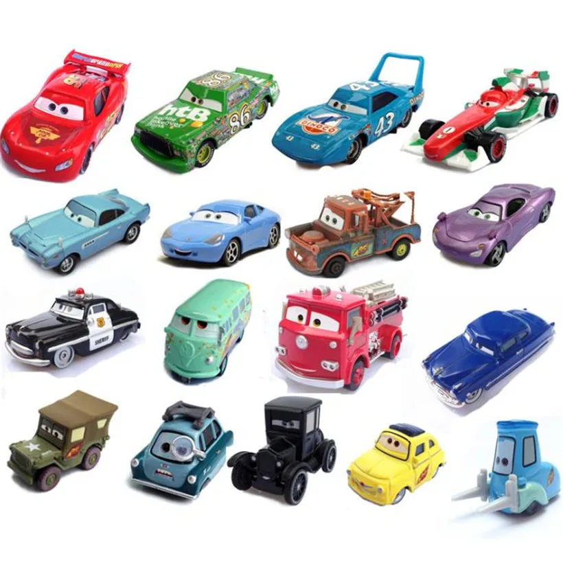 Машинки Дисней Pixar 2 и 3 Lightning McQueen гоночный семейный 1:55 из пластика литой