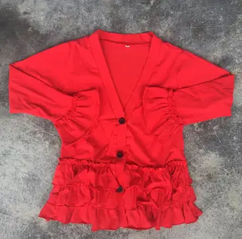 

wholesale fashion little girls warm coat red long sleeve toddler jackets outerwears baby Knitted Cardigan