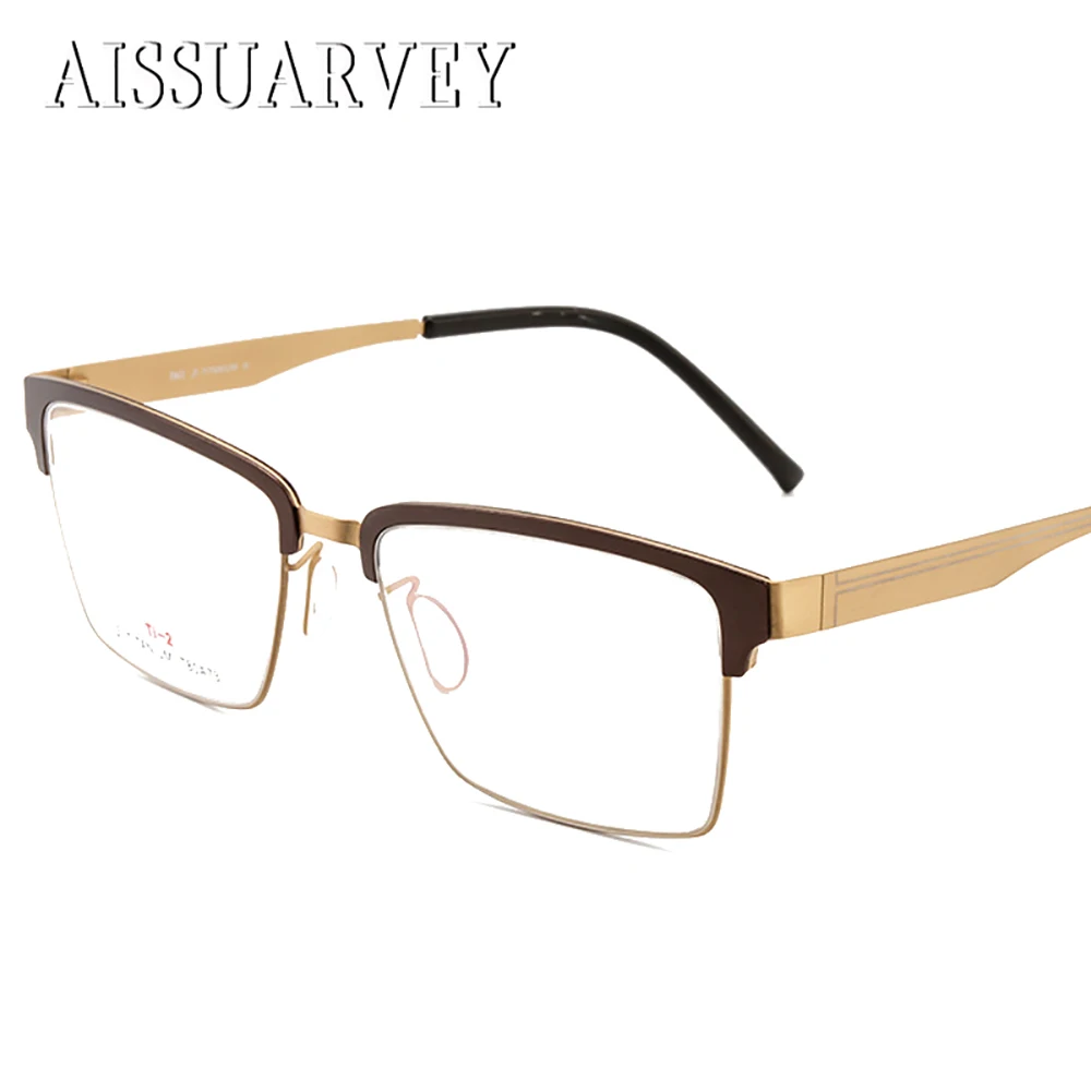 Rectangle Titanium Eyeglasses Frames Men Optical Eyewear Flexible