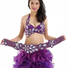 high-grade Group performance Belly Dancing Egyptian Costumes Oriental Dance 2pcs Women Professional Belly Dance Costume Bra Belt 2018 performance belly dancing egyptian costumes oriental dace bra belt skirt belly dance 3pcs costume set