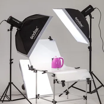 

Godox Studio Flash Light Lighting shooting table 3 flash Kit Photo Strobe Softbox Stand Bag Set CD50 Y