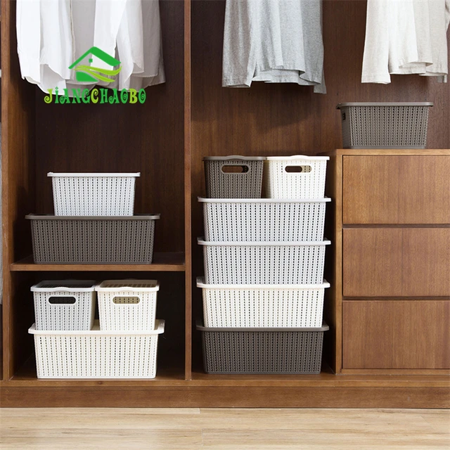 JiangChaoBo Imitation Rattan Covered Storage Box Clothes Clothing