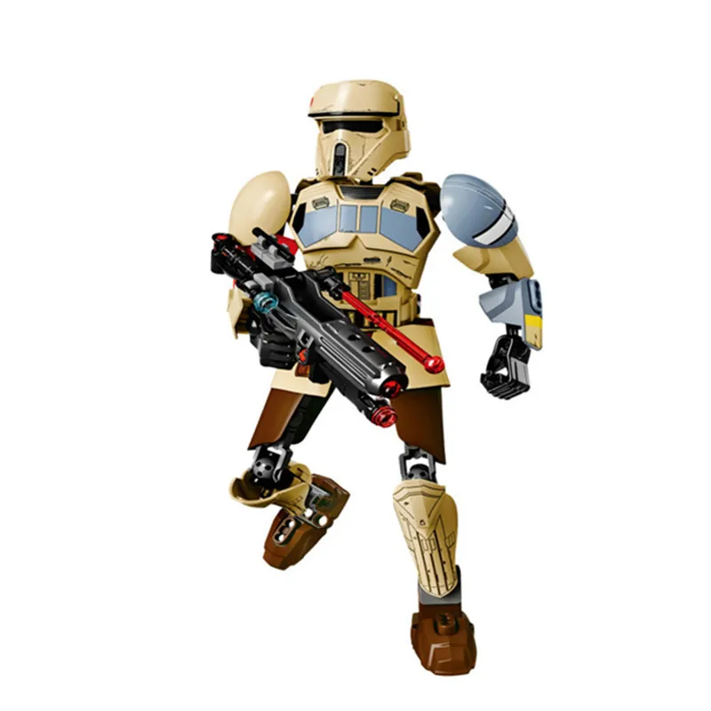 

60PCS Star Wars Building Blocks Rogue One Scarif RideJango Phasma Jyn Erso K-2SO Darth Vader General Grievous Figures Toys XD129