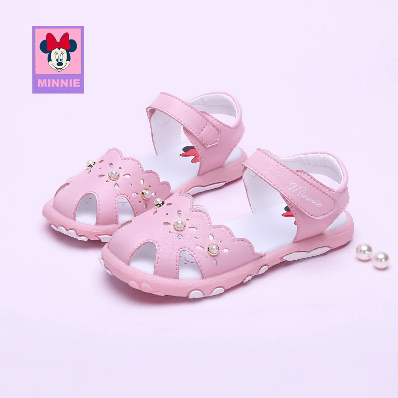 

Disney Children's Sandals Shoes girls spring summer Non-slip Soft flat Red Pink Comfortable Casual shoes for kid Size 22-30