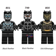 Single Super Hero Movie Series Black Panther Erik Killmonger T’Challa figure building blocks model bricks toys for children