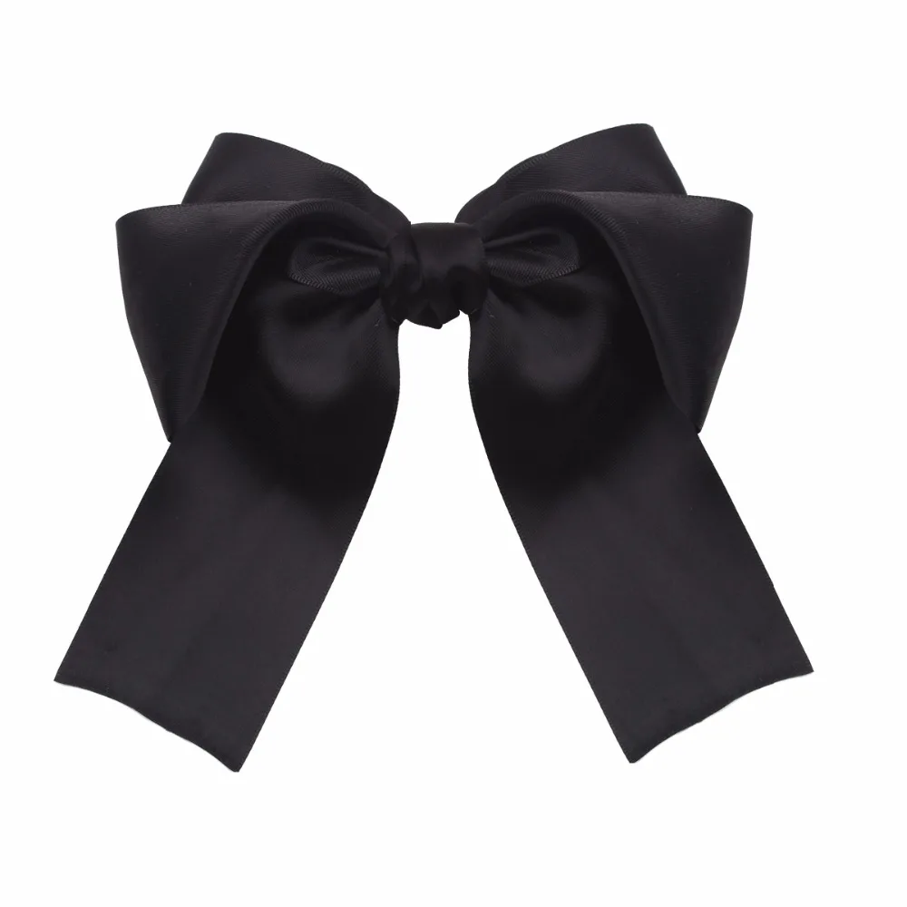 Handmade Girls Small Classic School Grey Hair Bow Clips Sold In Pairs