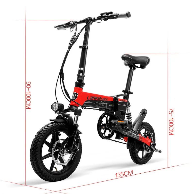 Excellent G100 Mini Folding Electric Bike, 400W, 36V/8.7A, 14 Inches E Bike, Disc Brake, Removable Battery, Magnesium Alloy Rim 5