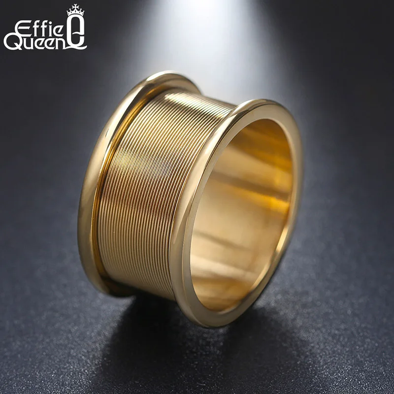 

Effie Queen Punk Men Rings 316L Stainless Steel Silver/Gold-color Unisex Ring Women Jewelry Party Gift Drop Shipping DGTR70-S