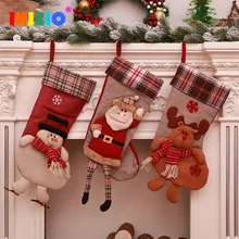 Рождественские носки Санта Снеговик Олень рождественские украшения 44 см* 22 см подарок на год детские подарочные сумки