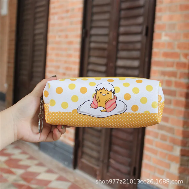 IVYYE 1 قطعة الأصفر gudetama أنيمي مستحضرات التجميل أكياس بو سستة المدرسة مقلمة تخزين القلم حقيبة الحقيبة القرطاسية جديد