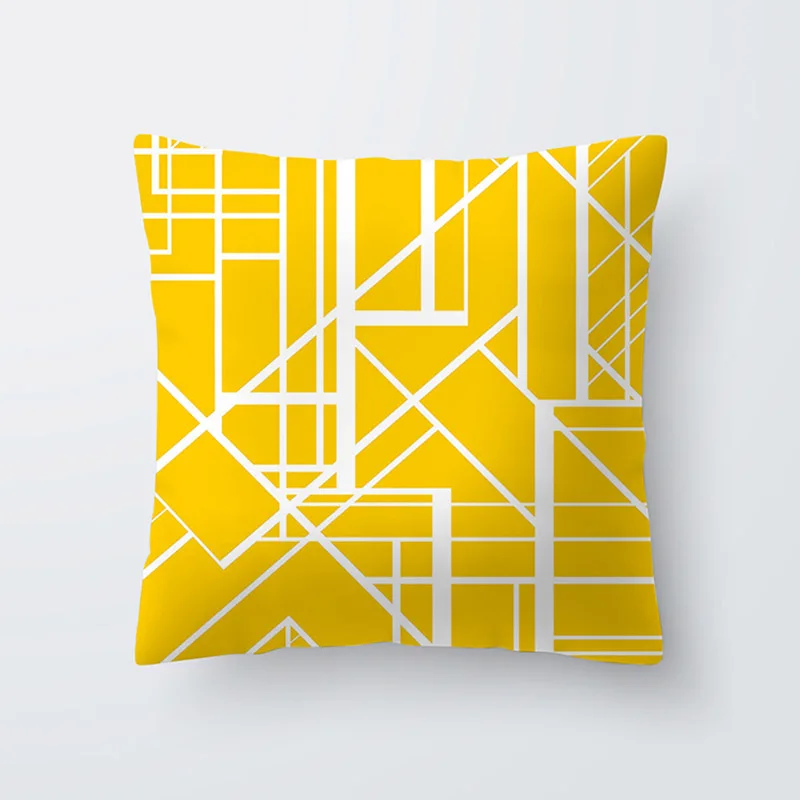 Чехол из хлопка, льняная подушка, Желтая подушка для дома, 45*45 см - Цвет: 3