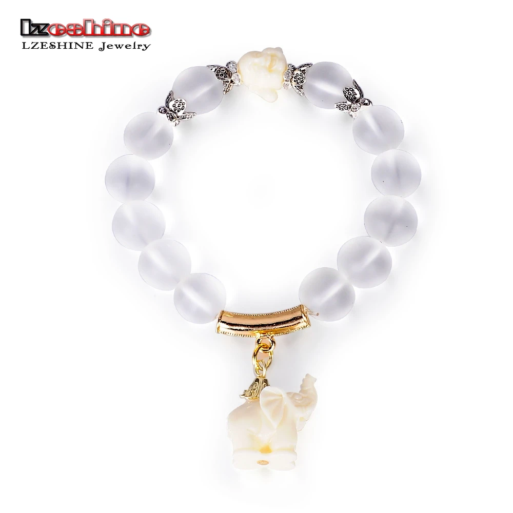 LZESHINE Crystal Elephant Charm Bracelet For Women Men Antique Silver