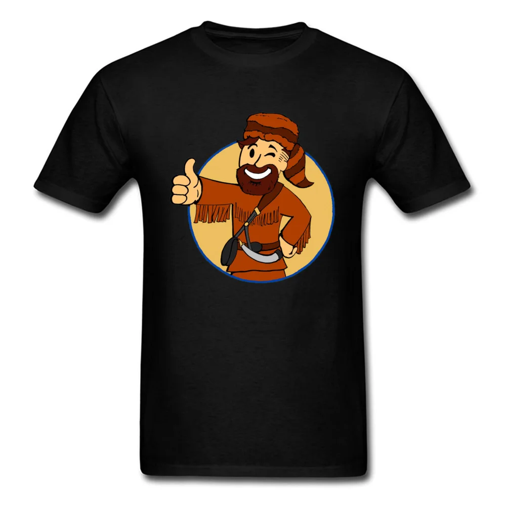 Little Mountaineer Vault Boy 100% Cotton Men Short Sleeve T Shirt Normal Summer Top T-shirts Normal Tee Shirt Prevailing O-Neck Little Mountaineer Vault Boy black