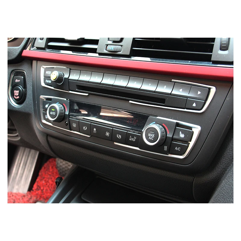 Car Air Conditioning Control AC Panel Decoration Frame Strip Stickers for BMW 1 2 3 Series