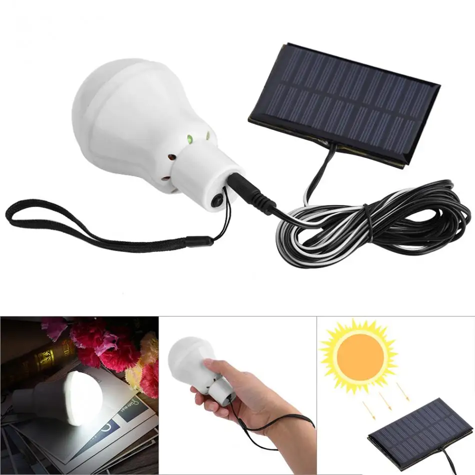 Panel Solar Powered LED Luz Bombilla LED port/átil luz de emergencia interior al aire libre Camp tienda Pesca de iluminaci/ón iluminaci/ón de la l/ámpara