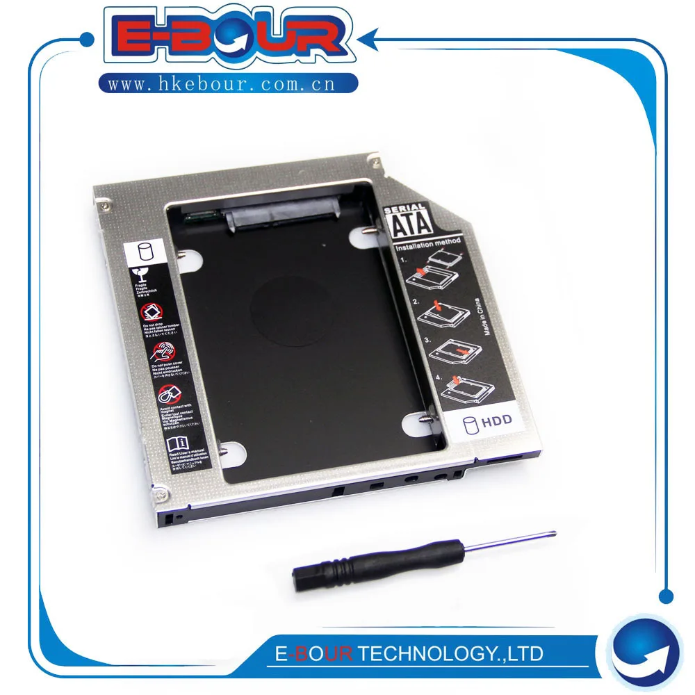 

5pcs/lot Universal Hard Drive Caddy 12.7MM SATA to SATA 2nd HDD Caddy For 8440P 5536 G580 Y570 RF511 Notebook ODD DVD/CD-ROM