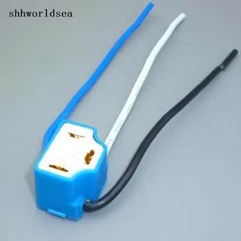 

shhworldsea H4 female ceramic 50pcs bend angle Headlight Wiring Harness lamp holder socket CONNECTOR ADAPTER BULB WIRE