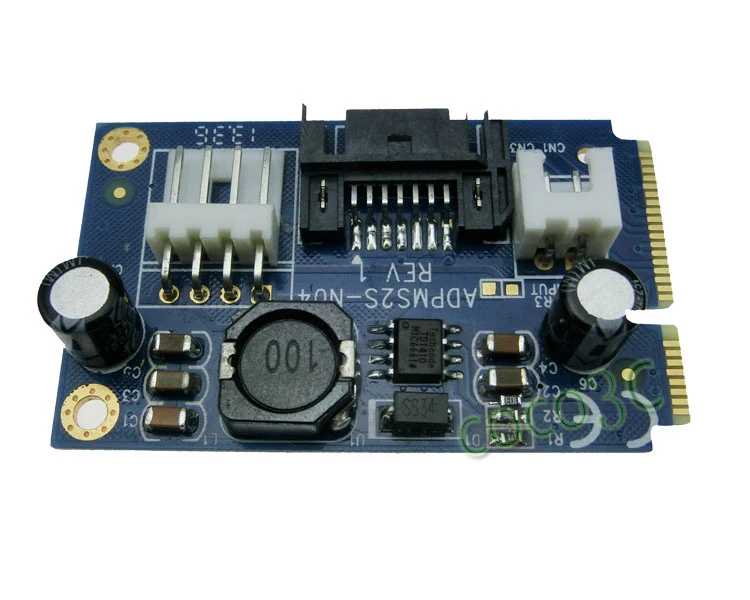 Бесплатная доставка MSATA к 7PIN SATA SSD адаптер с кабелем питания для плата mini ITX +