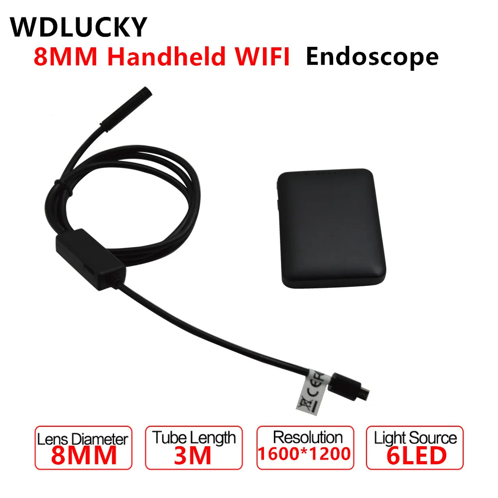 WIFI Endoscope 8MM 2MP Android Endoscope Handheld Cable Support 3M Wifi