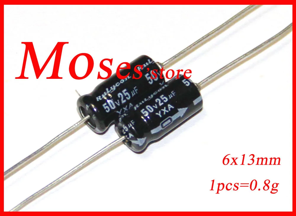 

50v 25uf 100% Original New Axial Electrolytic capacitance Capacitor 6x13mm