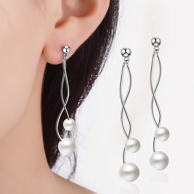 Buy Luxury Double Pearl Earrings Natural Freshwater
