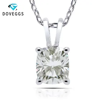 

DovEggs Elegant Sterling Solid 925 Silver 7*8mm Cushion Cut HI Color Lab Grown Moissanite Daily Wear Pendant Necklace for Women