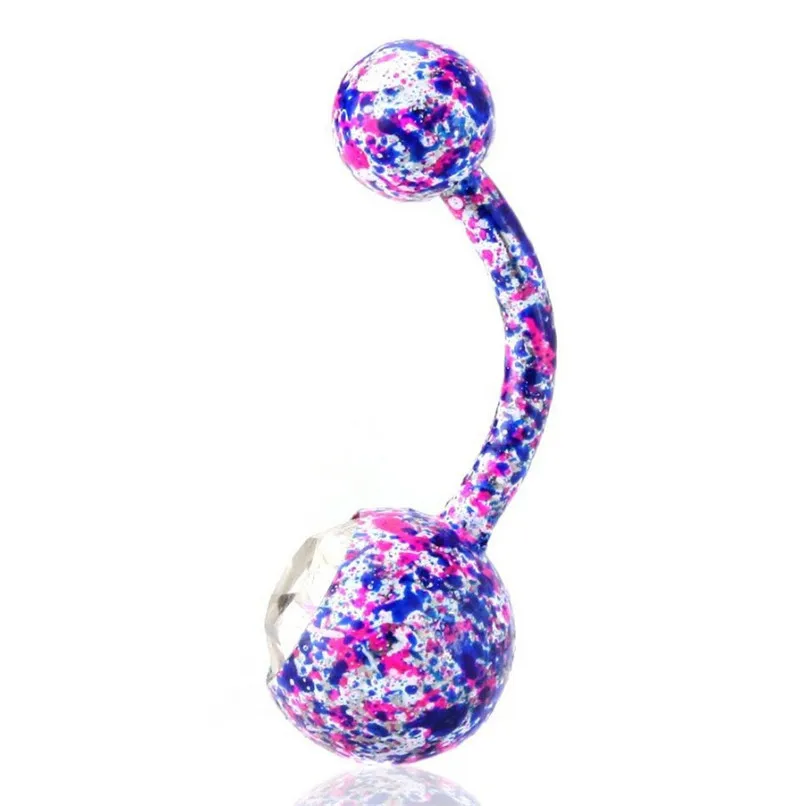 

New Design Floral Surgical Steel Belly Button Rings Crystal Body Navel Piercing Jewelry Summer Style Women NA768