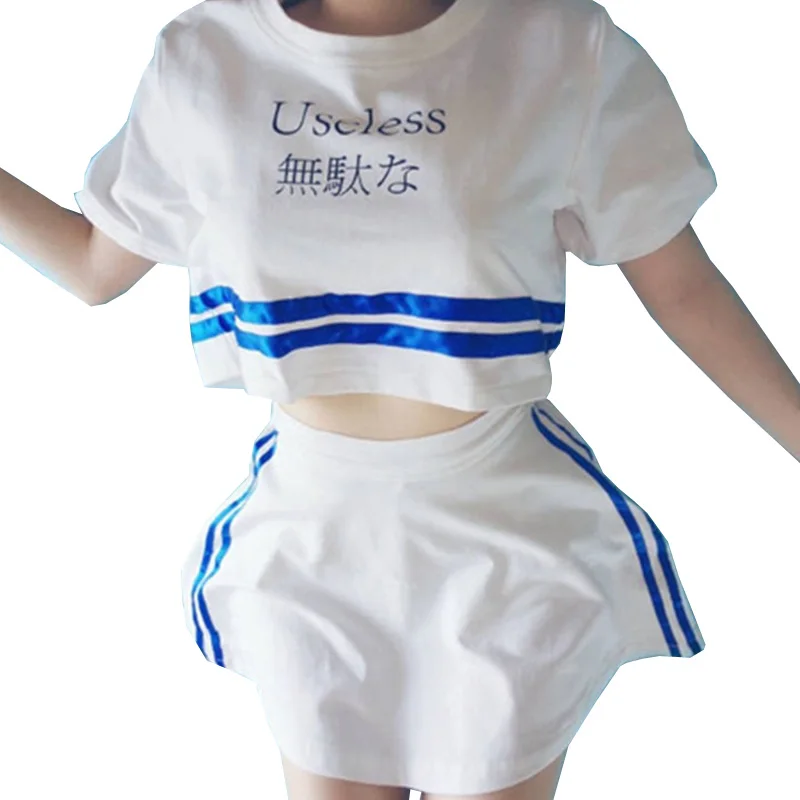 

T shirt Harajuku Women Kawaii Letter Tops Tee Female Fashion Summer Striped T-shirt Preppy Style Tshirt