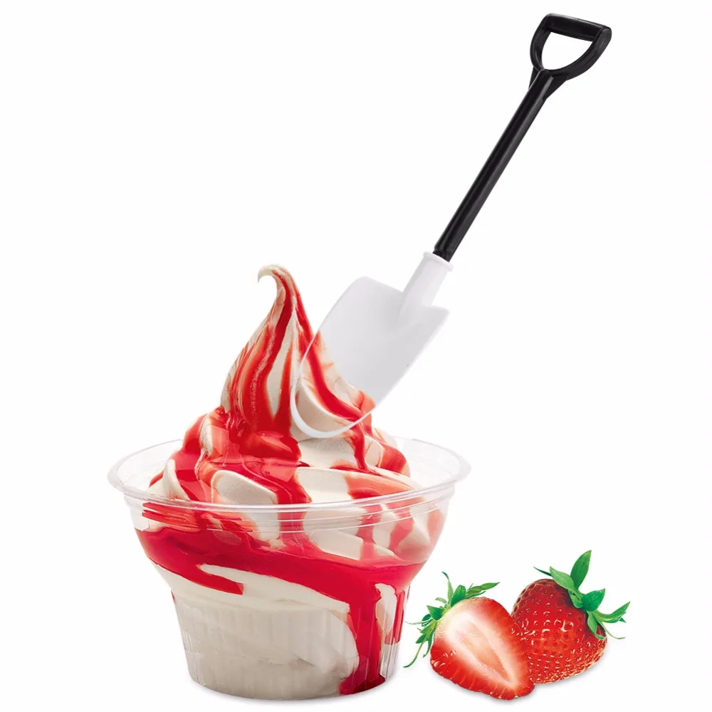 

100Pcs/set Plastic Beach Garden Party Dessert Cake Ice Cream Spoon Shovel Shape Kitchen Tool