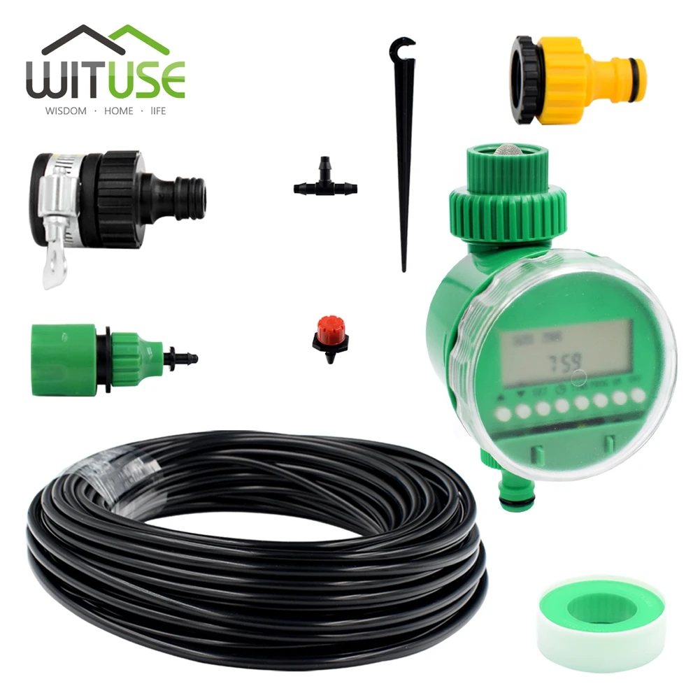 5m DIY Automatic Micro Drip Irrigation System Plant Self Watering Timer