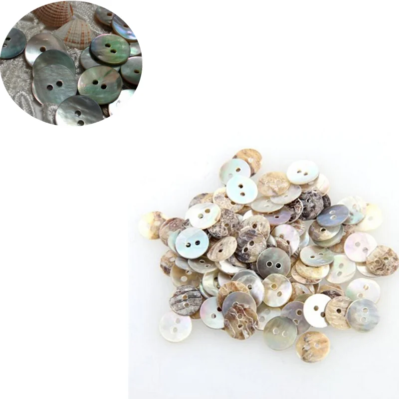 

100 PCS/Lot 10mm Round Shell Sewing Buttons 2 Hole Button Natural Shell Buttons Color Japan Mother of Pearl MOP
