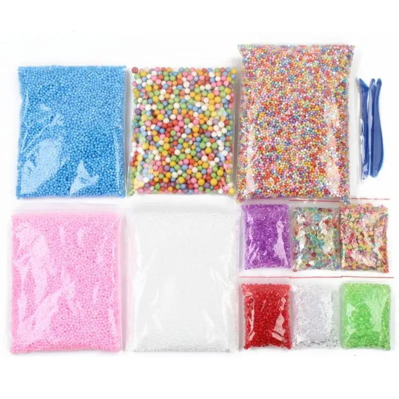 

Slime Kit DIY Fishbowl Beads Colorful Styrofoam Foam Balls Fruit Splice for Slime Toys Novelty Making Art Craft Fish Tank Decor