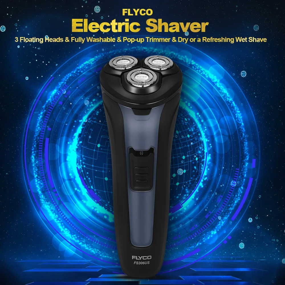FLYCO FS306 электробритва для мужчин с 3D плавающими головками Водонепроницаемая полностью моющаяся Бритва мужская перезаряжаемая бритва для бритья