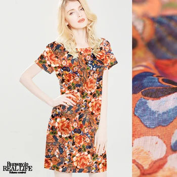 

Orange Country - silk linen / silk hemp new cloth digital printing fabrics