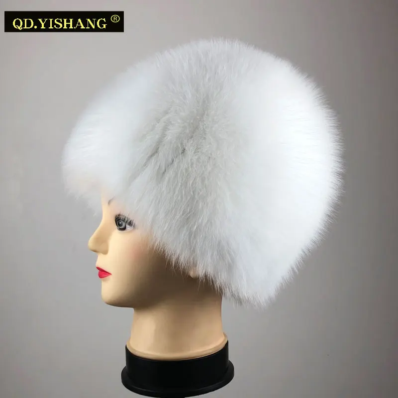 

Fox Fur beanie Real fur hats Winter beanies for girl Hand-stitched Fox fur on a wool-knit liner fashion