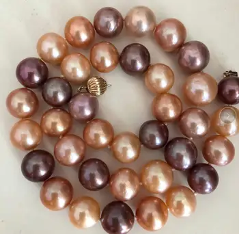 شراءGorgeous12-13 ملليمتر جنوب البحر Round Multicolor Pearl قلادة 19 Inch 925 ثانية Kkk