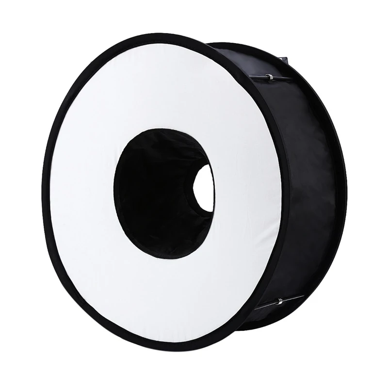 

45cm Foldable Ring Speedlite Flash Diffuser Macro Shoot Round Softbox for Canon Nikon Sony Pentax Godox Speedlight #8