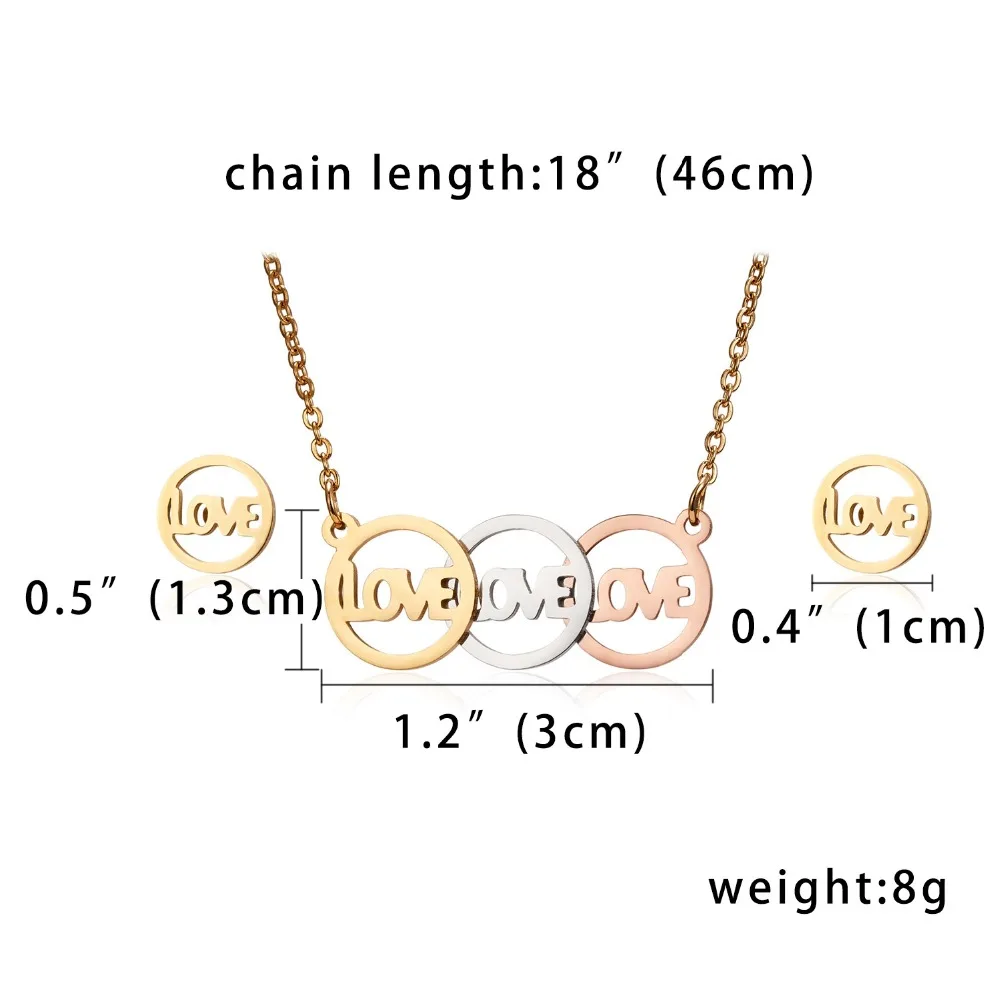 Набор ювелирных изделий из нержавеющей стали, элегантный трехцветный полый комплект из нержавеющей стали с бабочкой, ожерелье и серьги, ювелирные изделия для влюбленных на помолвку