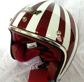 

motocross helmets MASEI ruby vintage helmet half helmet open face helmet ABS casque motocross 501 Red