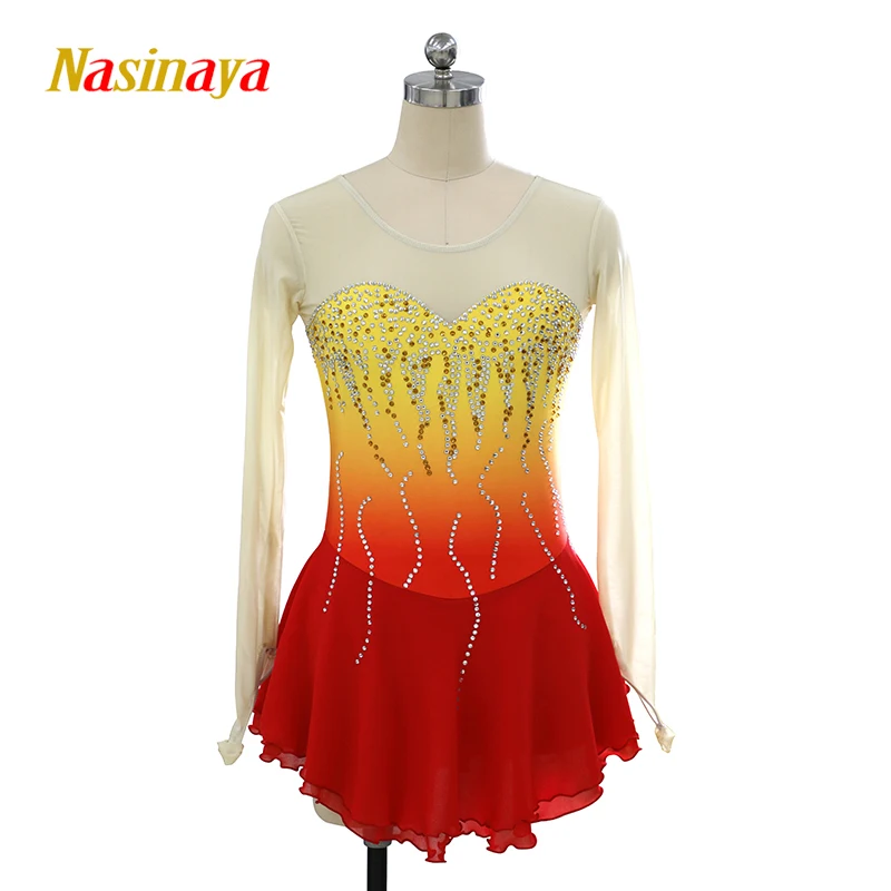 

Nasinaya Figure Skating Dress Customized Competition Ice Skating Skirt for Girl Women Kids Patinaje Gymnastics Performance 246