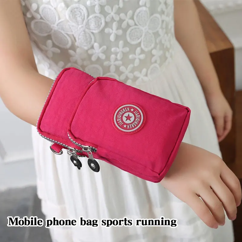 

3 Layer Cell Phone Purse Mini Running Wrist Bags Arm Sports Gym Backpacks Fashion Crossbody Purse Shoulder Bag For Mobile Phones