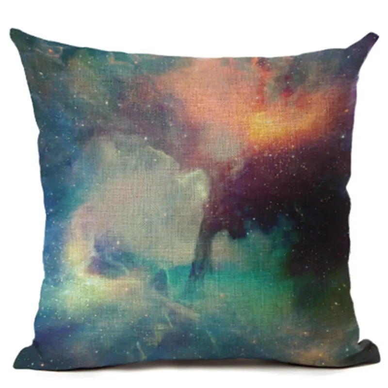 Starry Sky Printed The Galaxy Cushion Cover Linen Throw Pillow Covers Blue Star Pillowcases Cosmos Pillow Case Universe Pillows