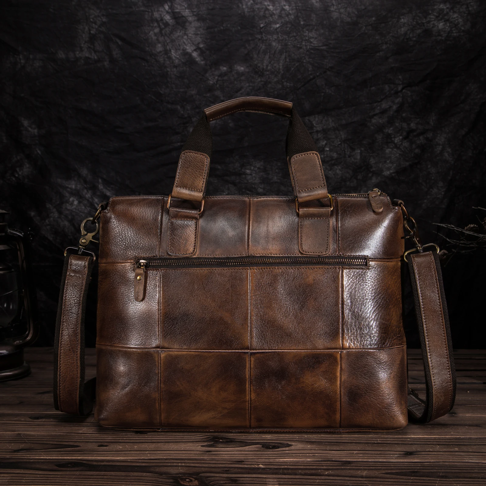 Мужская качественная кожаная антикварная модная деловая сумка-портфель 15," чехол для ноутбука сумка-портфель на одно плечо сумка-мессенджер B260G
