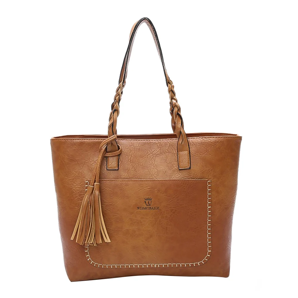Large Capacity Women Faux Leather Handbag Fashion Tote Shoulder Bag Gift