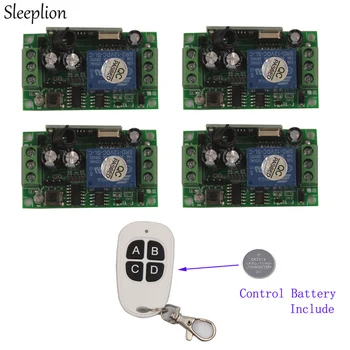 

Sleeplion 315/433MHz Remote Control Switch 12V 10A Relay Modules Universal 4 Ch Remote Control Switch Transmitter Receiver 12V