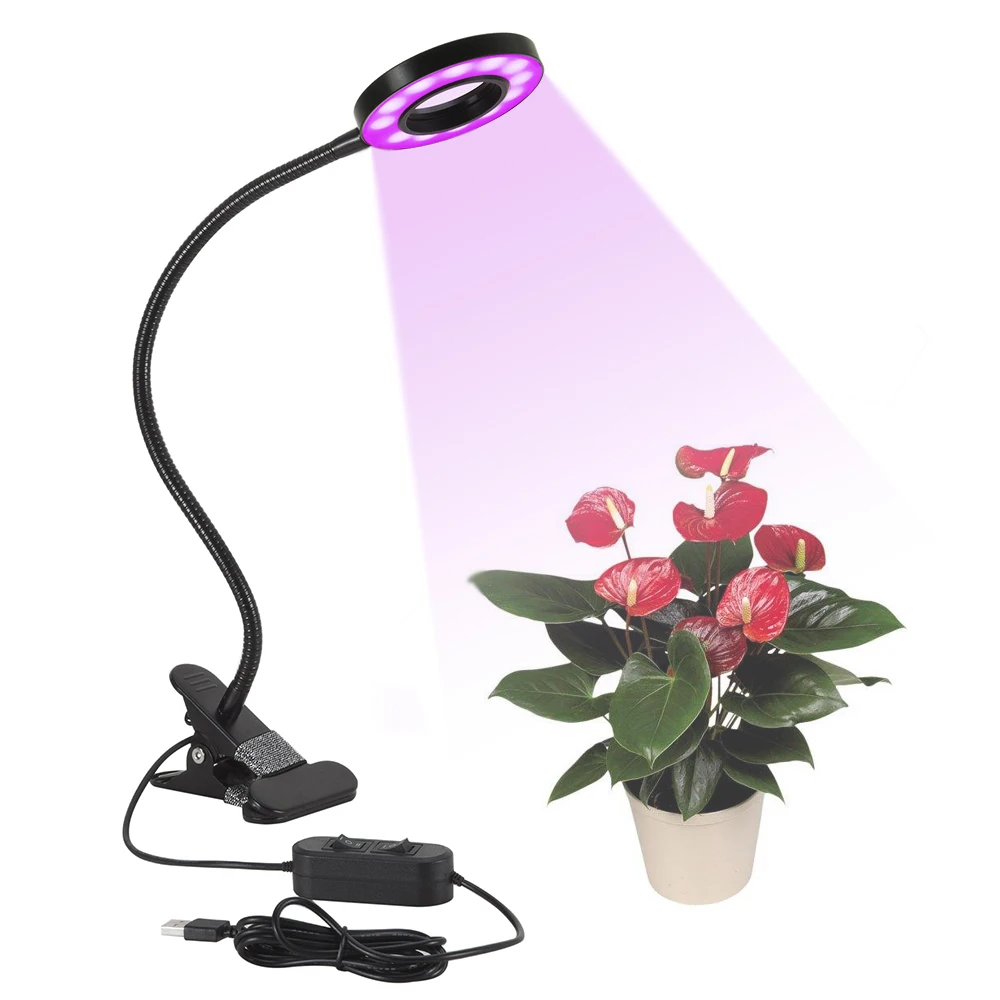 10W Grow Light LED Desk Lamp Plant Growing Light with 360