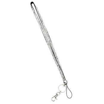 

New Bling Crystal Rhinestone Lanyard Id Badge Keychain Card Holder-Silver