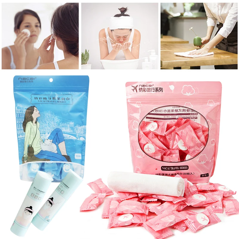 

One Time Towel 100Pcs/Lot Cotton Travel Portable Mini Health Face Care Durable White 50 Pcs Disposable for Outdoor
