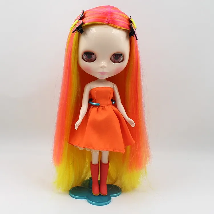 Blyth 1/6 Nude Doll Long Straight Hair Mixed Color Hair Normal Body Suitable For DIY NO.3208303822061290 Free Shipping