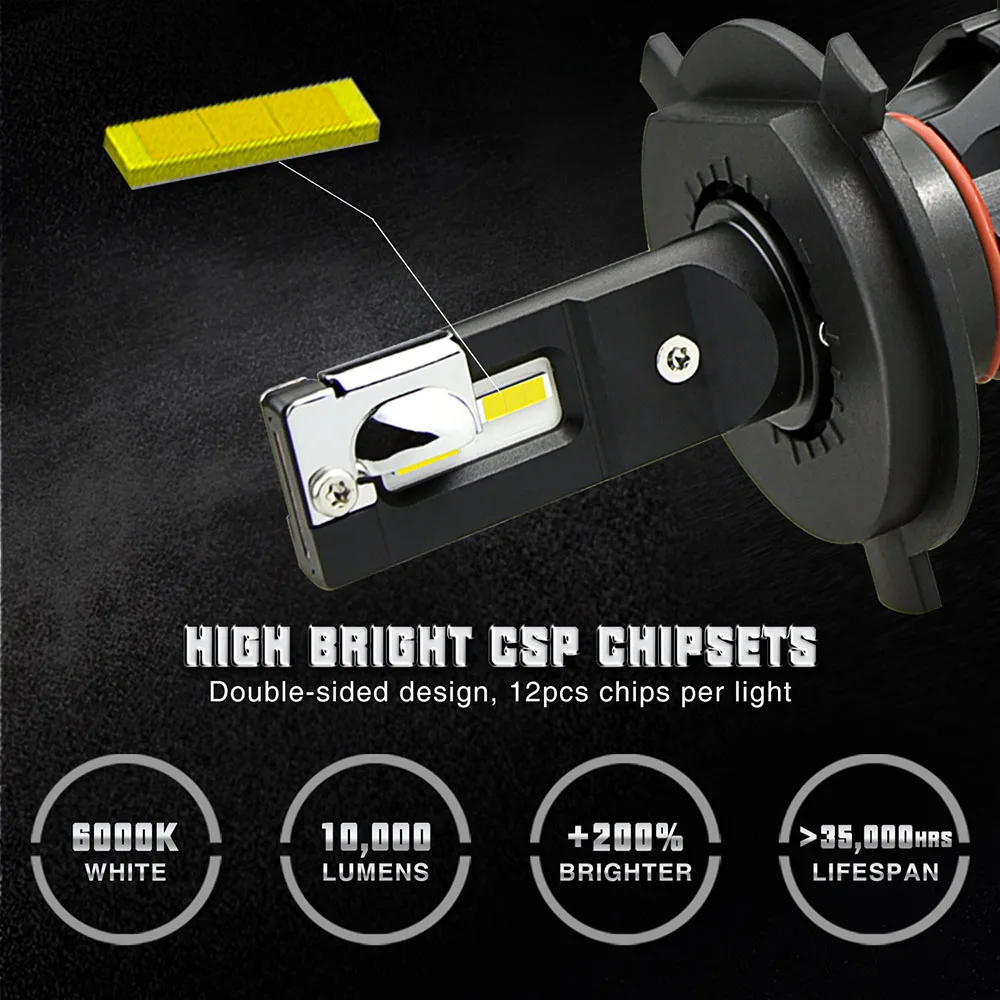 2x автомобильная светодиодная лампа для фары H11 H9 H8 H4 9003 9005 9006 Chevrolet Cruze Aveo Lacetti Captiva